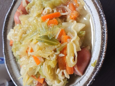 袋麺1つで子どもと2人ラーメン